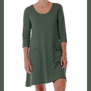 Fresh Produce Dahlia Dress 100% Cotton Fit & Flare in Moss - XL NEW